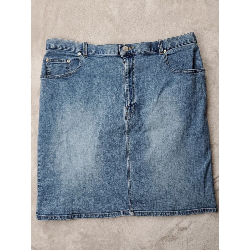 L.A. Blues | Vintage Women's Size 20 | Knee-Length Denim Skirt | Medium Wash